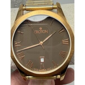 Croton CN307109‎ New Battery Mens Watch 42MM 7.25" Stretch Band Stainless Steel